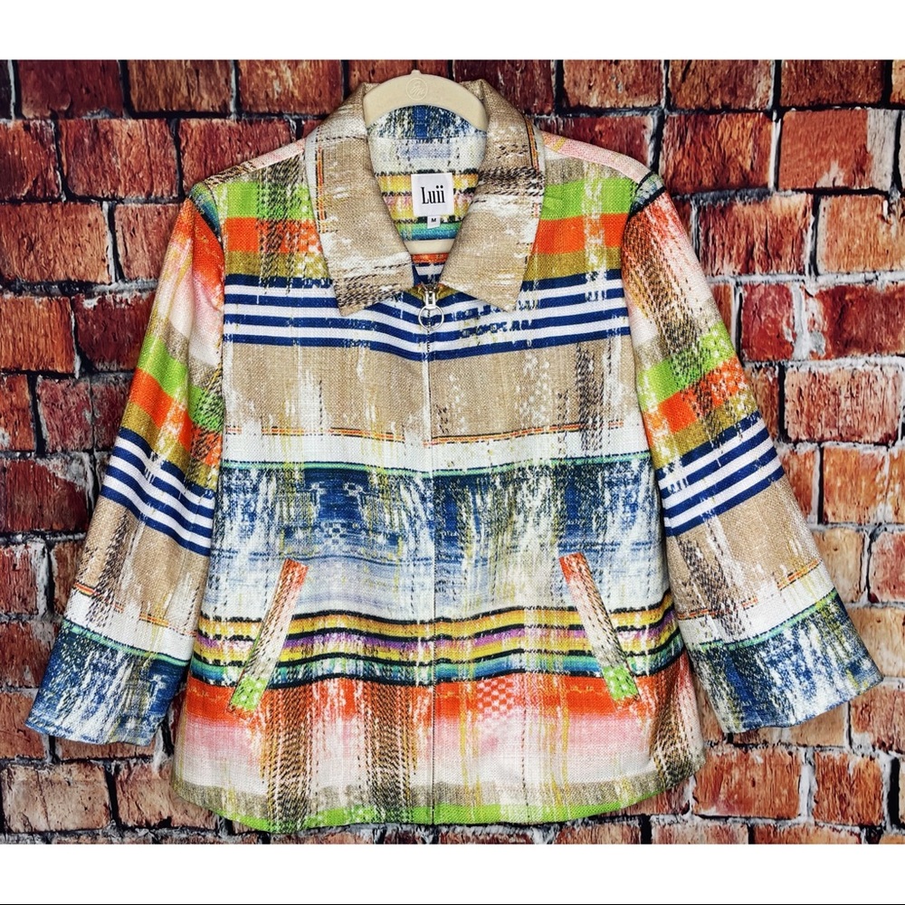 Luii Anthropologie Medium Full Zip Blazer Jacket
